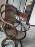 藤工匠 阳台真藤腾编靠背椅阳台休闲桌椅家用可旋转藤椅老人办公滕椅茶桌椅子 黑釉色椅子+坐垫 藤椅 实拍图