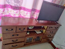 松园洛曼森 欧式实木电视柜小户型美式地柜卧室电视柜简约现代客厅视听柜 1.5十斗电视柜 咖色 实拍图