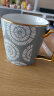 松发瓷器陶瓷杯子家用办公室咖啡杯水杯女生大容量情侣马克杯 绿色 实拍图