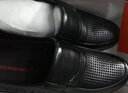 红蜻蜓男鞋夏款商务皮鞋镂空透气凉鞋休闲鞋爸爸鞋舒适冲孔鞋WTL8063 黑色 42 实拍图