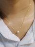 蓓影黄金项链女款淡水珍珠吊坠项链18K金彩金项链强光珍珠女士锁骨链 黄18K金链40CM 珍珠直径6-6.5mm 实拍图