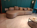HODW 意式轻奢布艺沙发现代简约客厅小户型异形科技布弧形广东沙发 直排三人位【2.6】猫爪皮 4cm乳胶座包 实拍图
