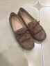 OZZEG澳洲豆豆鞋女真皮单鞋夏季透气休闲鞋平底防滑孕妇鞋软底一脚蹬 咖啡色 37 实拍图