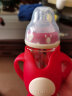 恩尼诺（aneno）婴儿奶瓶宝宝宽口径新生婴幼儿玻璃奶瓶重力球吸管奶瓶防胀气断奶 240ML红色 实拍图