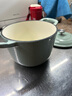 铁工房 珐琅锅汤锅加厚铸铁辅食锅双耳加深泡面锅奶锅无涂层 饭釜锅-碧梨绿 16cm 实拍图