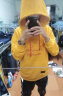稻草人（MEXICAN）卫衣男春秋季套头衫韩版连帽长袖T恤男装运动休闲外套 黄色 XL 实拍图