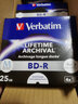 VerbatimVerbatim千年光盘4X BD-R  25GB可打印档案储存数据光盘 43823  5片装 实拍图
