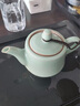 连山阁 汝窑过滤茶壶单壶内置网隔内胆红茶泡茶器大号功夫茶具开片可养陶瓷大容量泡茶壶礼品 天青色汝窑过滤茶壶410ml一壶六杯+黑色如意盘 实拍图