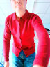 诺元祥针织开衫男士春秋毛衣中青年男装含羊毛针织衫 红色 2XL/180 实拍图