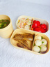 CAMUZ日式双层饭盒 可微波炉加热 上班族便携密封分隔餐盒 塑料便当盒 黄色双层饭盒+筷勺+汤杯+方块包 实拍图