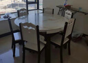 初屋 餐桌 实木岩板餐桌椅组合圆桌伸缩折叠现代简约餐厅饭桌餐桌餐椅 1.35米餐桌-12MM岩板备注-实木椅 一桌六椅【升级四轨】 实拍图