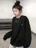 李宁卫衣男女同款2026春秋新款宽松情侣外套女士长袖连帽休闲运动上衣 标准黑（常规款-店长推荐） M 实拍图