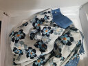 SLLAVIF萨拉维夫品牌女装雪纺衬衫女2021秋季新款长袖洋气印花小衫宽松气质设计感高端上衣 蓝色 XL 晒单实拍图