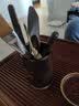久堂黑檀茶道六君子黄铜功夫茶具配件茶筒泡茶工具6君子套装茶夹子刀 铜木茶道六君子（竹报平安）黑檀木配件 实拍图
