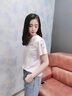 红蜻蜓短袖韩版洋气夏季新款显瘦女装纯棉T恤女士夏装打底上衣衫 白色 L 实拍图