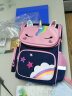 小虫家书包小学生轻便女三四年级6-12岁潮超轻减负男孩儿童双肩背包一二 藏青独角兽小号+笔袋 实拍图