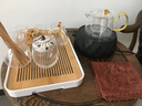 瓷牌茗茶具 玻璃茶壶茶杯茶具套装家用电陶炉茶盘整套茶具办公室煮茶器 黑几何电炉+金色亮彩壶11件+茶盘 实拍图