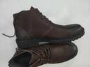 羚步 马丁靴男夏季高帮耐磨工装短靴英伦复古百搭中帮皮鞋休闲靴子 咖啡色（头层牛皮） 41 实拍图