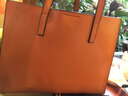 卡里普斯（CALYPSO）手提包女包真皮大包通勤大容量女士电脑包公文包商务女包简约大气 黄棕色 大版 实拍图