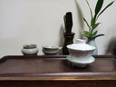 千峰越瓷 国瓷盖碗茶杯 茶碗大号茶具 泡茶碗 陶瓷白瓷三才盖碗 花楹蝶舞 实拍图