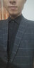 海派浩宇格子西装西服套装男修身商务正装深灰色面试职业装两件套礼服 9911深灰色 M (165) 实拍图