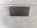 罗格朗（LEGRAND）开关插座逸景深砂银灰色86型面板清单报价 16A三孔带 插座 实拍图
