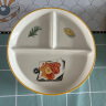 素美吉（SUMEIJI）陶瓷分格餐盘211减脂餐盘家用儿童餐盘可微波炉宝宝餐盘早餐盘子 小薯条-圆形分餐盘 8英寸 实拍图