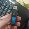 威刚（ADATA）U盘 UV128系列 USB3.2伸缩接口系统车载音箱办公存储优盘 UV128【黑蓝】 64GB 实拍图