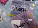 betu百图女装蕾丝拼接假两件钉珠字母上衣韩版抓绒卫衣女2110T35 兰色 M 实拍图