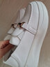 探巡女鞋春秋单鞋女软底小白鞋女增高休闲鞋女透气一脚蹬鞋子女护士鞋 2013-白色 36 实拍图