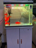 闽江（minjiang）鱼缸水族箱家用屏风生态造景中大型金龙鱼缸客厅免换水鱼缸 纯洁白色（养鱼礼包） 长60.6*宽31.2*高124(缸体+底柜) 实拍图