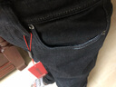 皮尔卡丹（pierre cardin）牛仔裤男秋冬季直筒休闲裤子男士商务潮流修身男裤黑色30 实拍图
