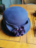 布塔帽子女秋冬季卷边小礼帽女羊毛呢子帽子女士英伦贝雷帽盆帽 紫色 实拍图