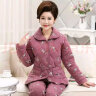 曼德莱芬睡衣女冬季加厚三层保暖纯棉夹棉中老年中年妈妈秋冬款家居服套装 89203 L 【建议100-120斤】 实拍图