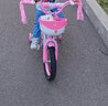 永久儿童自行车高碳钢车架带辅助轮2-6-10岁女童单车女孩公主款脚踏车 【黑胎】公主粉+后座款 14寸【适合身高95-115cm】 实拍图