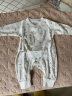 aqpa婴儿连体衣纯棉春秋新生儿彩棉长袖哈衣男女宝宝爬服睡衣0-6 白色小象 52cm 实拍图