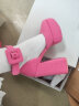 CHARLES&KEITH复古腕带粗高跟鞋女士单鞋女士生日礼物送女友CK1-60361454 粉红色Pink 36 晒单实拍图