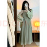 APKF温柔系穿搭大码女装夏季胖mm新款加肥加大显瘦遮肚子微胖连衣裙秋 单件绿色吊带裙 L 建议100-120斤 实拍图