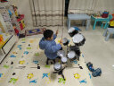 俏娃宝贝（QIAO WA BAO BEI） 儿童玩具架子鼓初学者爵士鼓音乐玩具打击乐器男宝宝男孩礼物 初学7鼓2镲+大地鼓三档升降 黑 实拍图