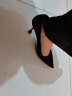 阿缇尼亚（atiniya）高跟鞋春夏秋新品绒面黑色简约尖头细跟性感单鞋女浅口职业工作鞋 308-黑色【8厘米】 36 实拍图