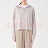 无印良品（MUJI）【防紫外线】 女式 拉链连帽衫防晒衣服外套BB12CC3S 浅银灰色 UPF:40+ 均码（160/84A） 实拍图