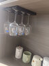 蓝牡丹不锈钢红酒杯架倒挂免打孔高脚杯置物架橱柜悬挂酒杯收纳架子 黑色双槽【双用安装】 实拍图