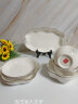 顺祥 碗碟套装家用中式轻奢金边陶瓷高档饭碗汤面碗组合简约碗盘餐具 8.5英寸花瓣盘 单个 实拍图