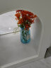 盛世泰堡 北欧玻璃花瓶插花瓶水培植物容器花瓶客厅桌面装饰摆件蓝色18cm 实拍图
