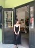 MO&Co.艺术乱褶露背吊带连衣裙法式长裙裙子绿色女 黑色 S/160 晒单实拍图