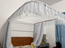 无印良品公主风导轨蚊帐1.8x2米家用u型滑轨大床落地可伸缩支架1.5纹怅子 蓝灰【双层帐纱 加粗支架】 180cm*210cm*210cm -1.8m床 实拍图