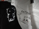 啄木鸟（TUCANO）短袖t恤男纯棉圆领重磅宽松大码半截袖青少年学生夏季休闲男士t恤 黑/守望小熊 L （重120-130斤高165-170） 实拍图