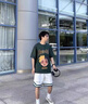 格润欧尚短裤夏季男宽松薄款休闲裤男学生韩版运动五分裤男士港风潮流直筒裤子男青少年潮牌帅气篮球裤大裤衩 DK54米白色 24 XL 120斤-140斤 实拍图