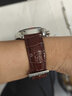 图登适用1853天梭表带小牛皮手表带 男真皮适用力洛克俊雅海星卡森豪致蝴蝶扣T006/T099/T063/T065表链 棕皮棕线-无扣款 21mm 实拍图