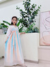 欧育儿童汉服女童夏季装女孩生日礼物国风古装唐装连衣裙中国风演出服 B2170云清 150 【建议身高140-150cm】 实拍图